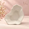Bol decorativ cu formă organică – Alb-crem, finisaj lucios