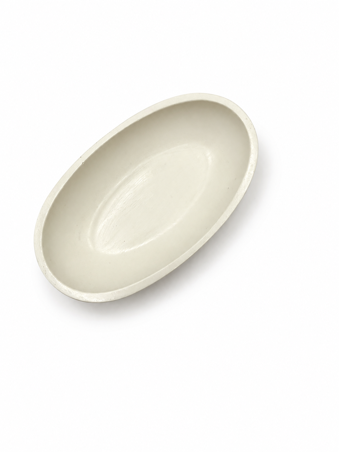 Bol decorativ cu formă organică – Alb-crem, finisaj lucios