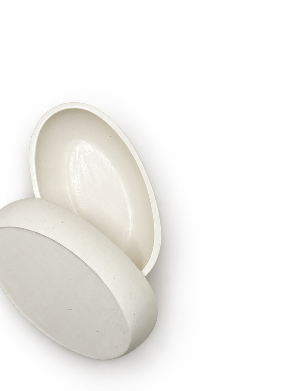 Bol decorativ cu formă organică – Alb-crem, finisaj lucios