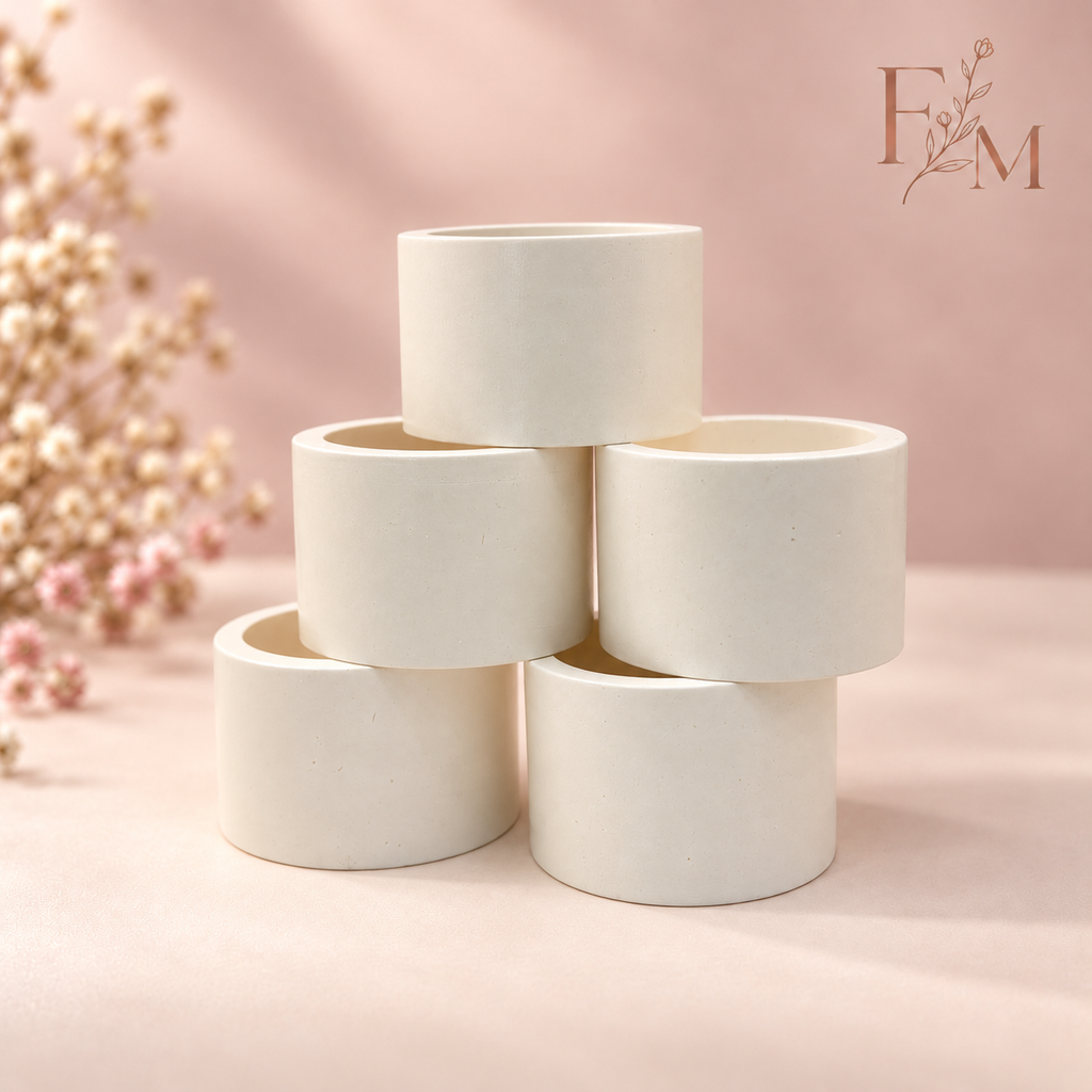 Bol decorativ rotund – Alb-crem, handmade